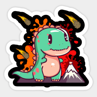 Dinosaur cute Volcan Sticker